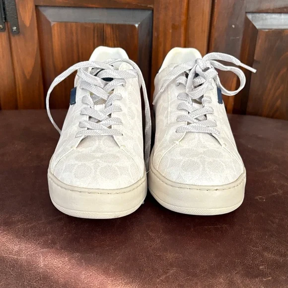 Coach Cream and Navy Sneakers - Picture 6 of 8